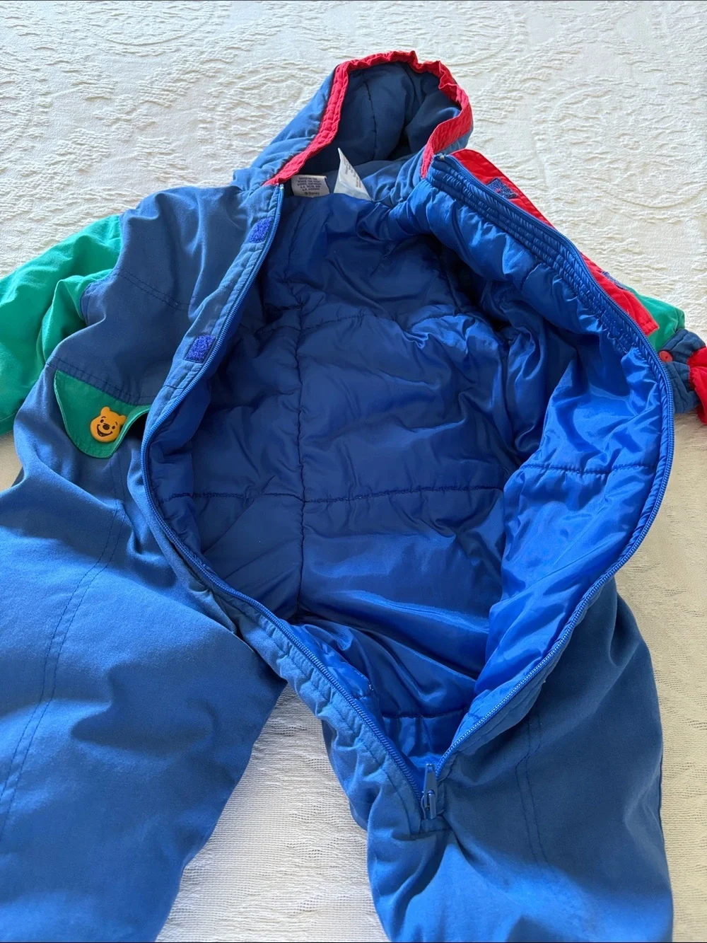 Vintage Pooh Unisex Colorful Snowsuit *Missing Booties*  24mo Damaged